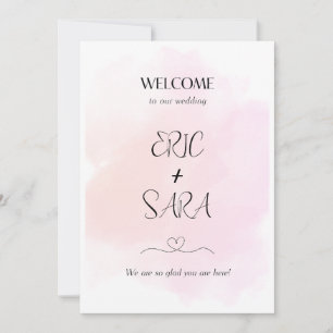 Tarjeta de Bienvenida de Boda Sencilla para Famili