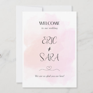 Tarjeta de Bienvenida de Boda Sencilla para Famili