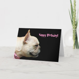 Tarjeta de bienvenida de Bulldog francés de cumple