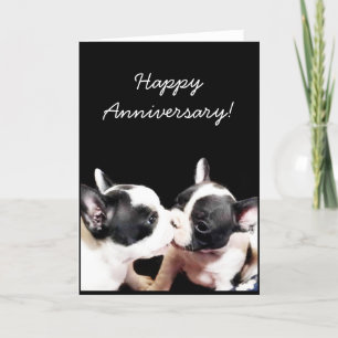 Tarjeta de bienvenida de bulldog francés Feliz Ani