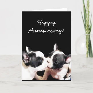 Tarjeta de bienvenida de bulldog francés Feliz Ani