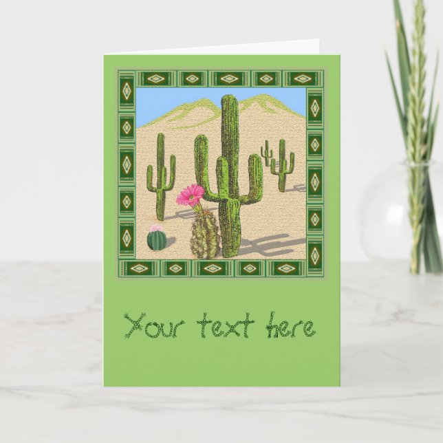 tarjeta de bienvenida de cactus del desierto (Anverso)