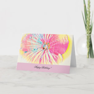 Tarjeta de bienvenida de cumpleaños con Petunia y 