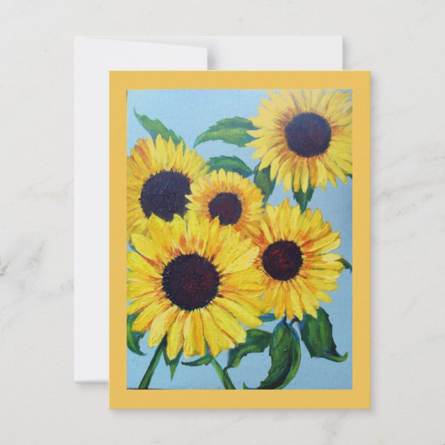 Tarjeta de bienvenida de cumpleaños de girasol ama (Anverso)