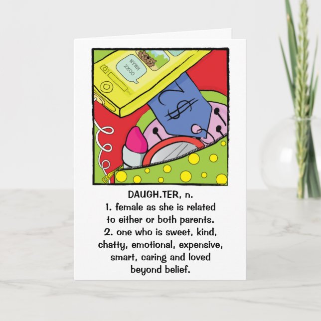 Tarjeta de bienvenida de cumpleaños de hija dulce  (Anverso)