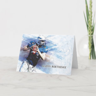 Tarjeta de bienvenida de cumpleaños feliz de fútbo