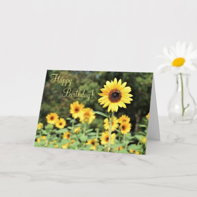 Tarjeta de bienvenida de cumpleaños feliz de Sunfl (Planta pequeña)