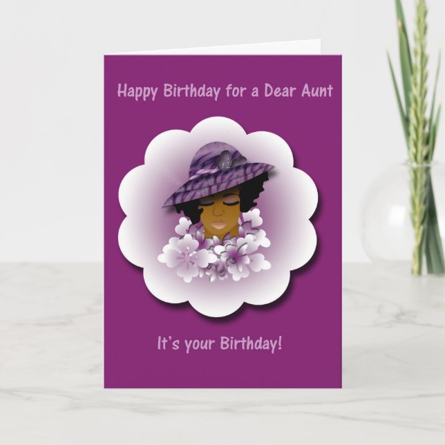 Tarjeta de bienvenida de cumpleaños feliz para tía (Anverso)