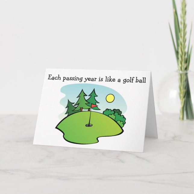 Tarjeta de bienvenida de cumpleaños GOLF. (Anverso)