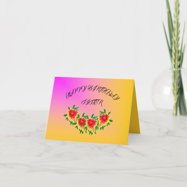 Tarjeta de bienvenida de cumpleaños : Hermana (Anverso)