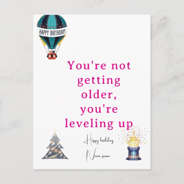 Tarjeta de bienvenida de cumpleaños Idea de regalo (Anverso)