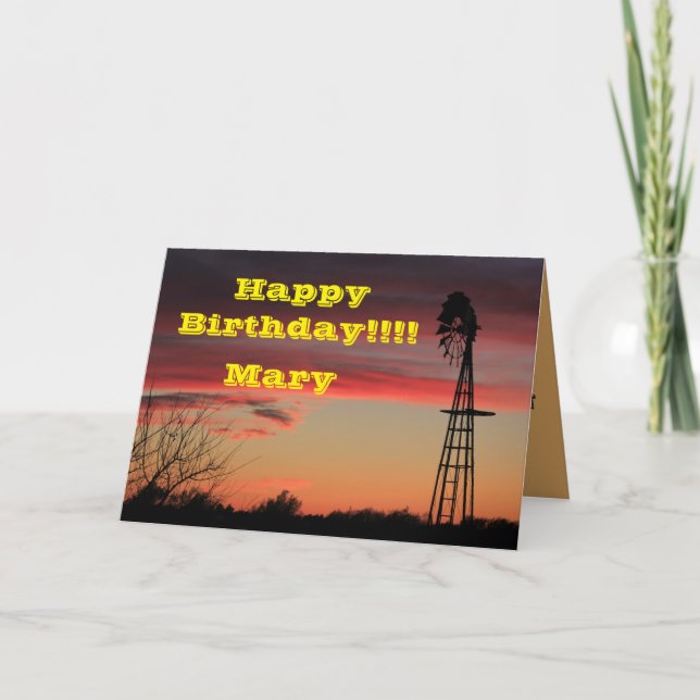 Tarjeta de bienvenida de cumpleaños Ks Firey Windm (Anverso)