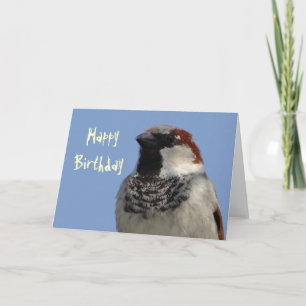 Tarjeta de bienvenida de cumpleaños lindo pájaro p