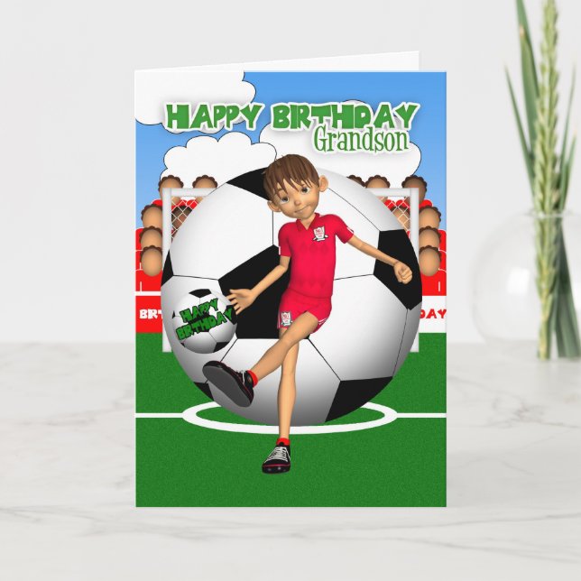 Tarjeta de bienvenida de cumpleaños para el fútbol (Anverso)