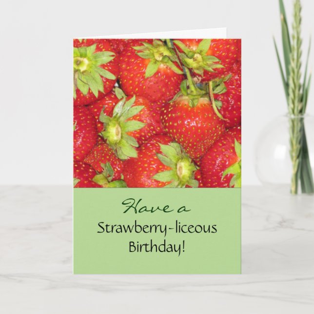 Tarjeta de bienvenida de cumpleaños Strawberries (Anverso)