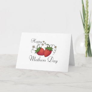 Tarjeta de bienvenida de Día de la Madre de fresa
