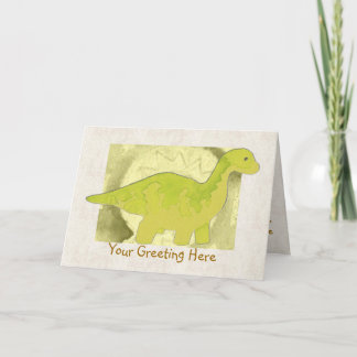 Tarjeta de bienvenida de dinosaurio amarillo