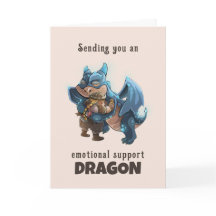 Tarjeta de bienvenida de Dragon de apoyo emocional