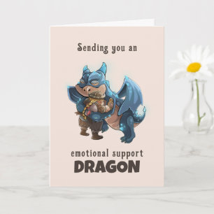 Tarjeta de bienvenida de Dragon de apoyo emocional