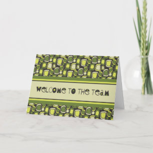 Tarjeta de bienvenida de empleado de Green Retro