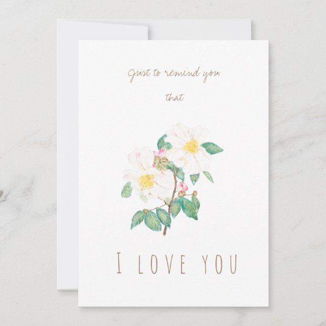 tarjeta de bienvenida de flores de camélia blanca  (Anverso)