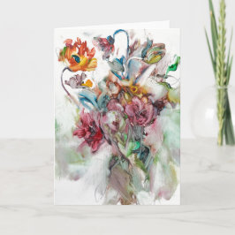 tarjeta de bienvenida de flores de colores