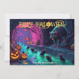 Tarjeta de bienvenida de halloween Sewer Soirée