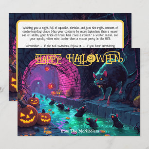 Tarjeta de bienvenida de halloween Sewer Soirée