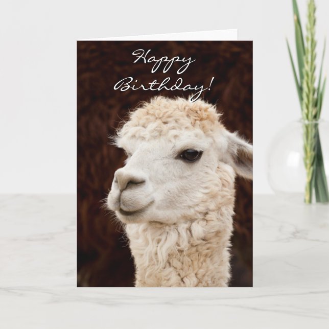 Tarjeta de bienvenida de la llama del cumpleaños f (Anverso)