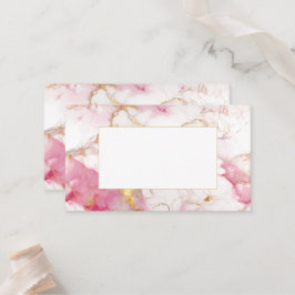 Tarjeta de bienvenida de mármol blanco y dorado