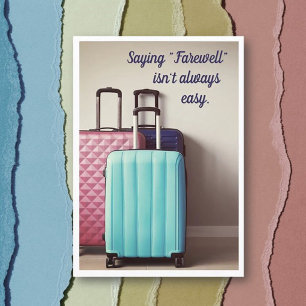 Tarjeta de bienvenida de mensaje de despedida