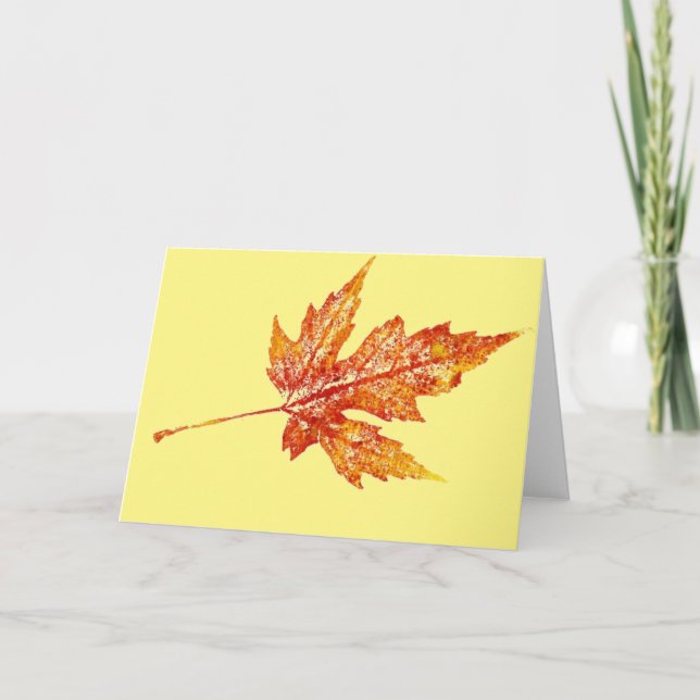 Tarjeta de bienvenida de país "Maple #2 de otoño e (Anverso)