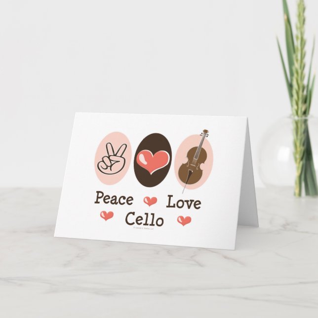 Tarjeta de bienvenida de Peace Love Cello (Anverso)