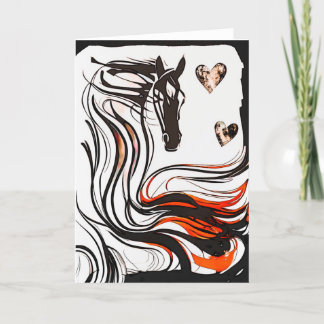 Tarjeta de bienvenida de San Valentín para caballo