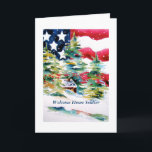 Tarjeta de bienvenida de soldado Hanukkah<br><div class="desc">Carta de bienvenida Hanukkah pintada por Chris Ambrose para honrar a nuestras valientes tropas. También hay productos que coinciden,  como etiquetas y adornos. Sólo tienes que hacer clic en Chris Ambrose Art para ver mis colecciones.</div>
