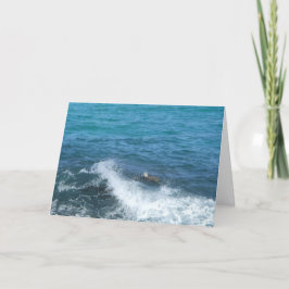 tarjeta de bienvenida de tortuga de natación (estí