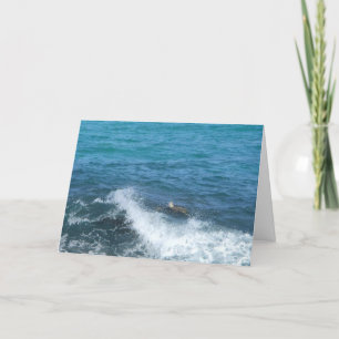 tarjeta de bienvenida de tortuga de natación (estí