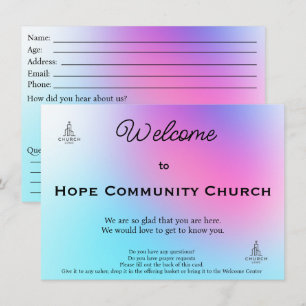 Tarjeta de bienvenida de Vibrant Grace Church