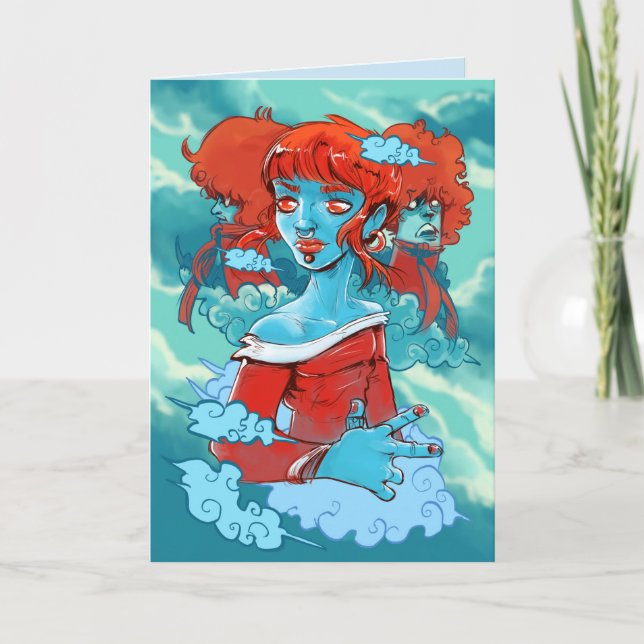 tarjeta de bienvenida de zombies en la nube (Anverso)