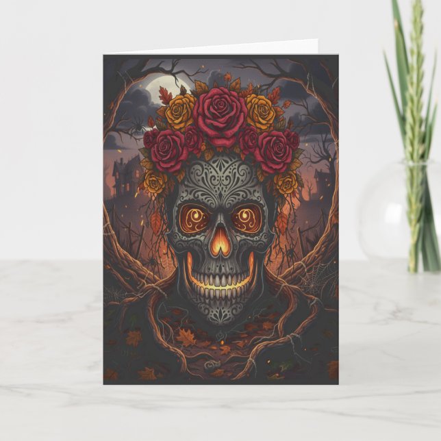 Tarjeta de bienvenida Día de los Muertos - Hallowe (Anverso)