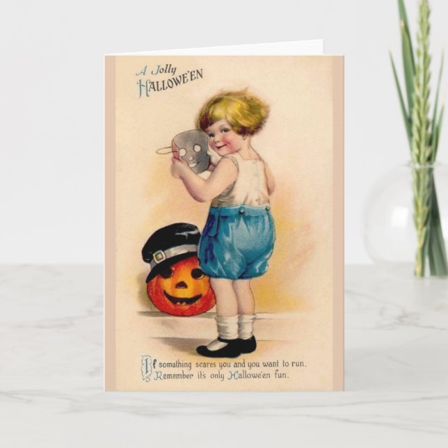 Tarjeta de bienvenida divertida de Halloween en Vi (Anverso)