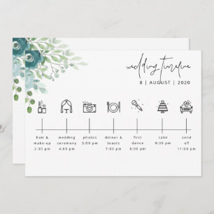 Tarjeta de bienvenida Dusty Blue Floral Boda Timel