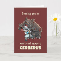 Tarjeta de bienvenida Emotional Support Cerberus