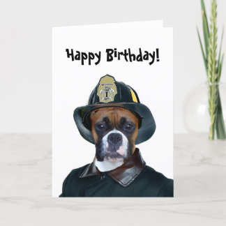 Tarjeta de bienvenida feliz cumpleaños para boxead