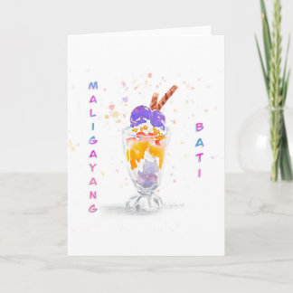 Tarjeta de bienvenida filipina Halo Halo Birthday