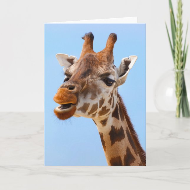 Tarjeta de bienvenida Giraffe Portrait personaliza (Anverso)
