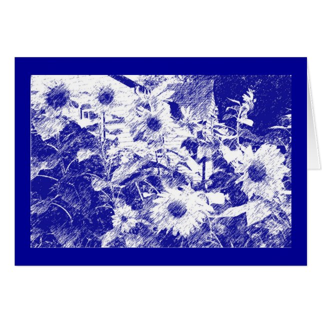 Tarjeta de bienvenida girasol (Anverso (Horizontal))