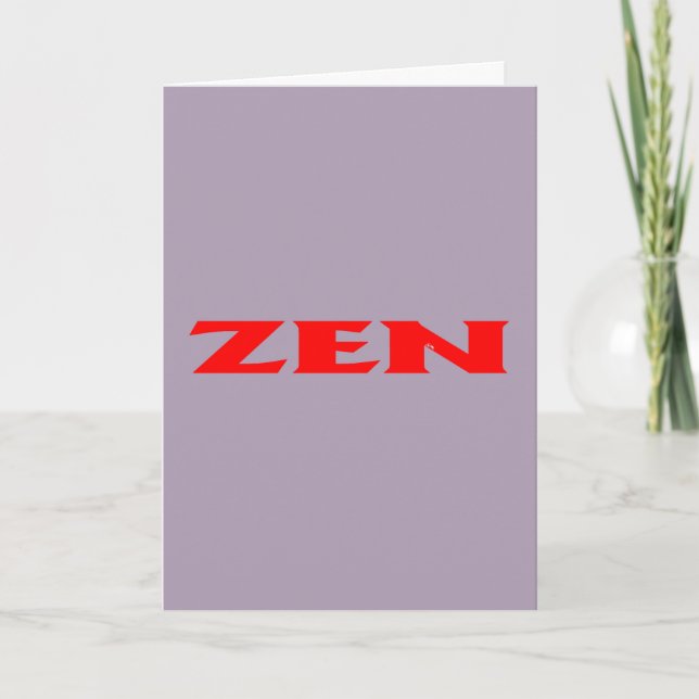 Tarjeta de bienvenida gris rojo zen (Anverso)
