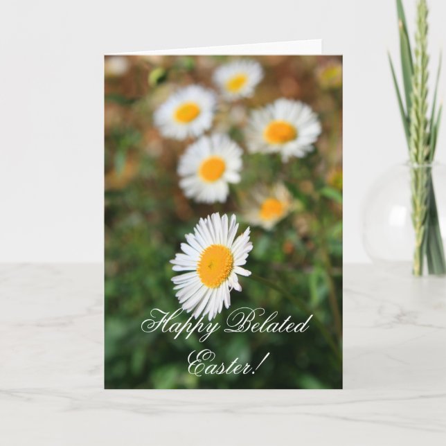 Tarjeta de bienvenida Happy Belated Easter Daisy F (Anverso)