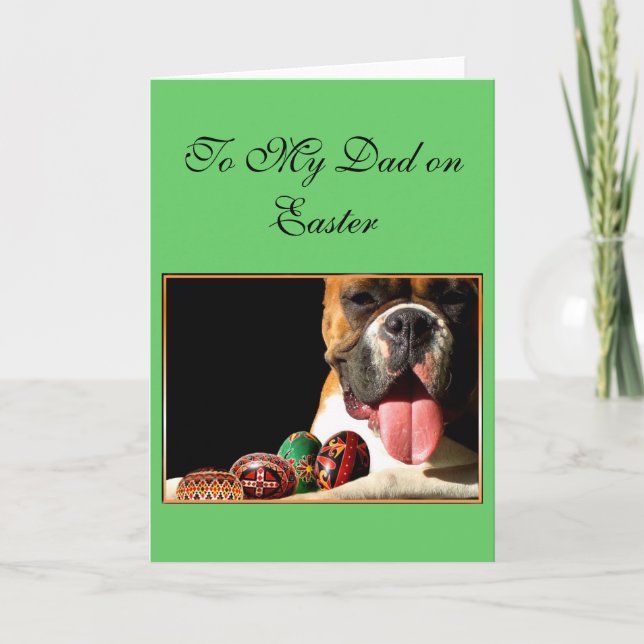 Tarjeta de bienvenida Happy Easter Father Boxer (Anverso)